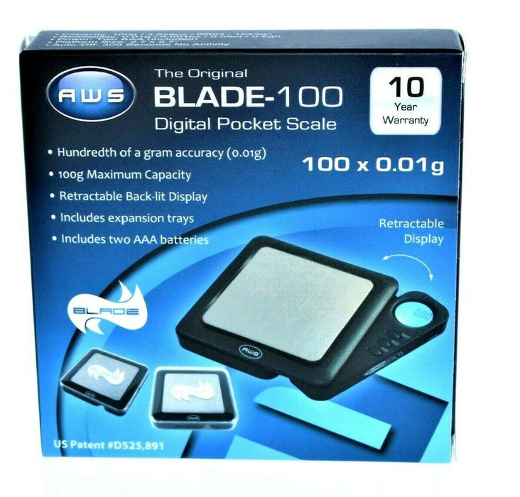 AWS - Blade-100 Digital Pocket Scale - 100 X 0.01G - Black