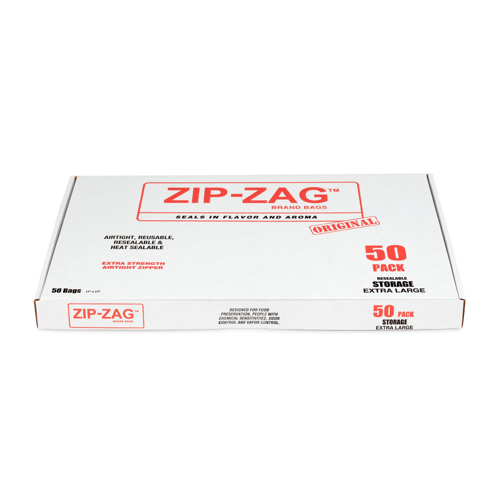 Zip Zag Bag Black Large 50 pack (1/2 lb) Smell Proof Reusable Bag